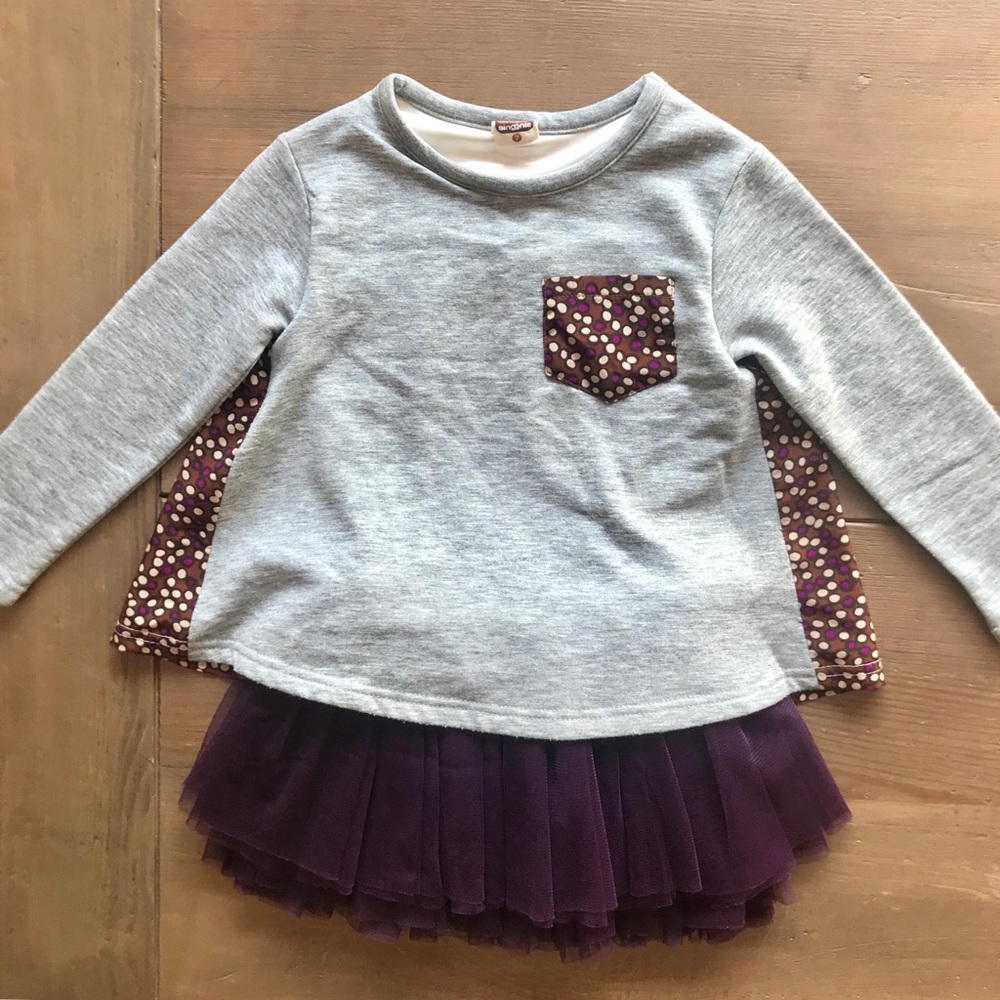 Tutu shirt dress poka dot 3-4years girl